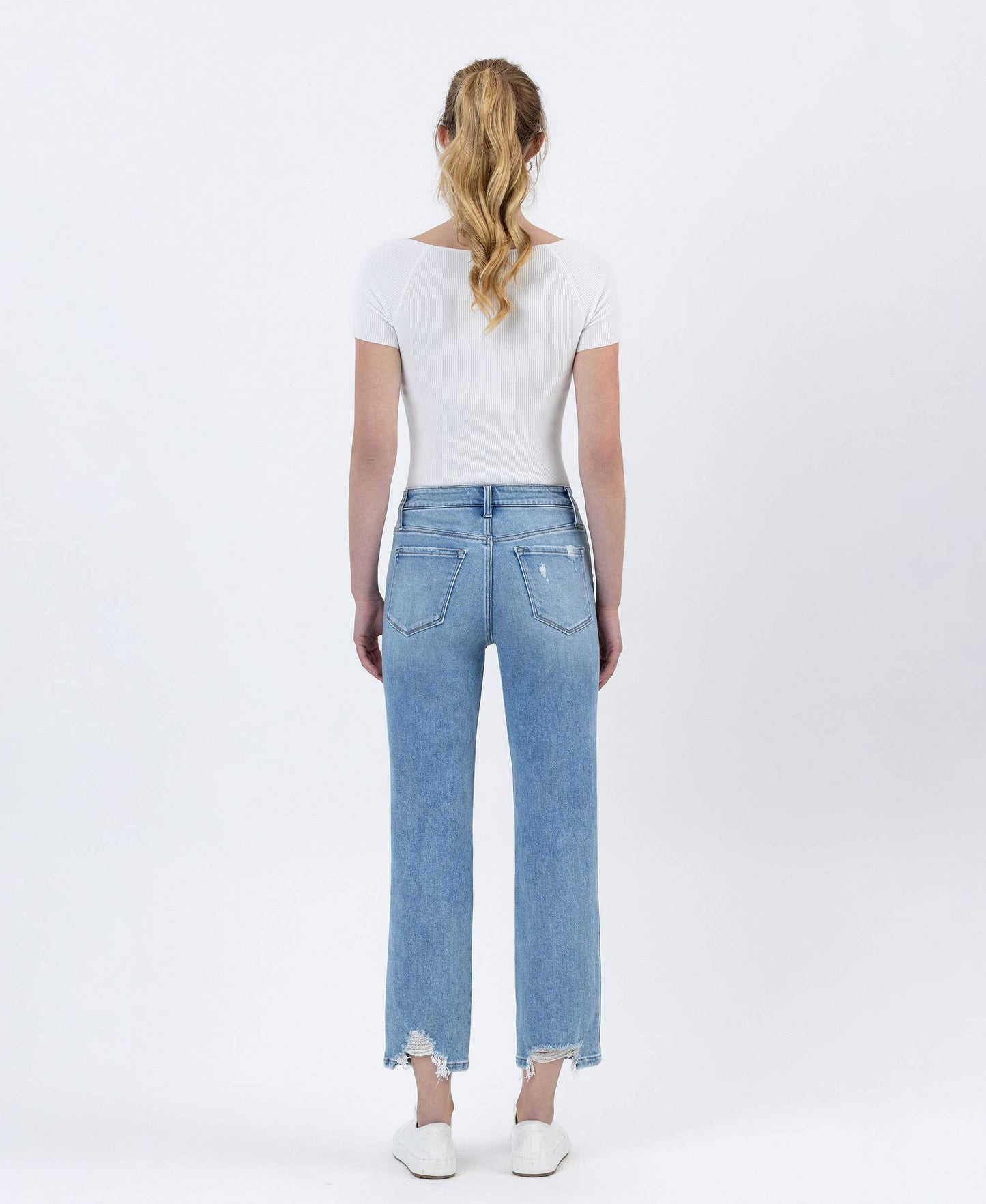 Boatload Jean - High Rise Distressed Straight Leg Jean