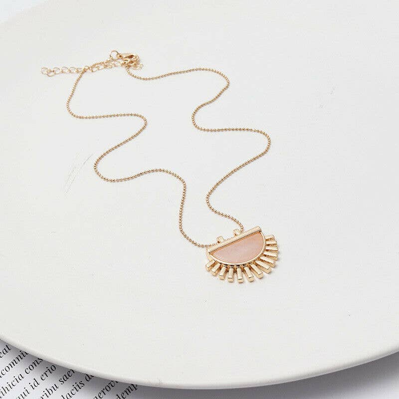 Stone Fan Necklace