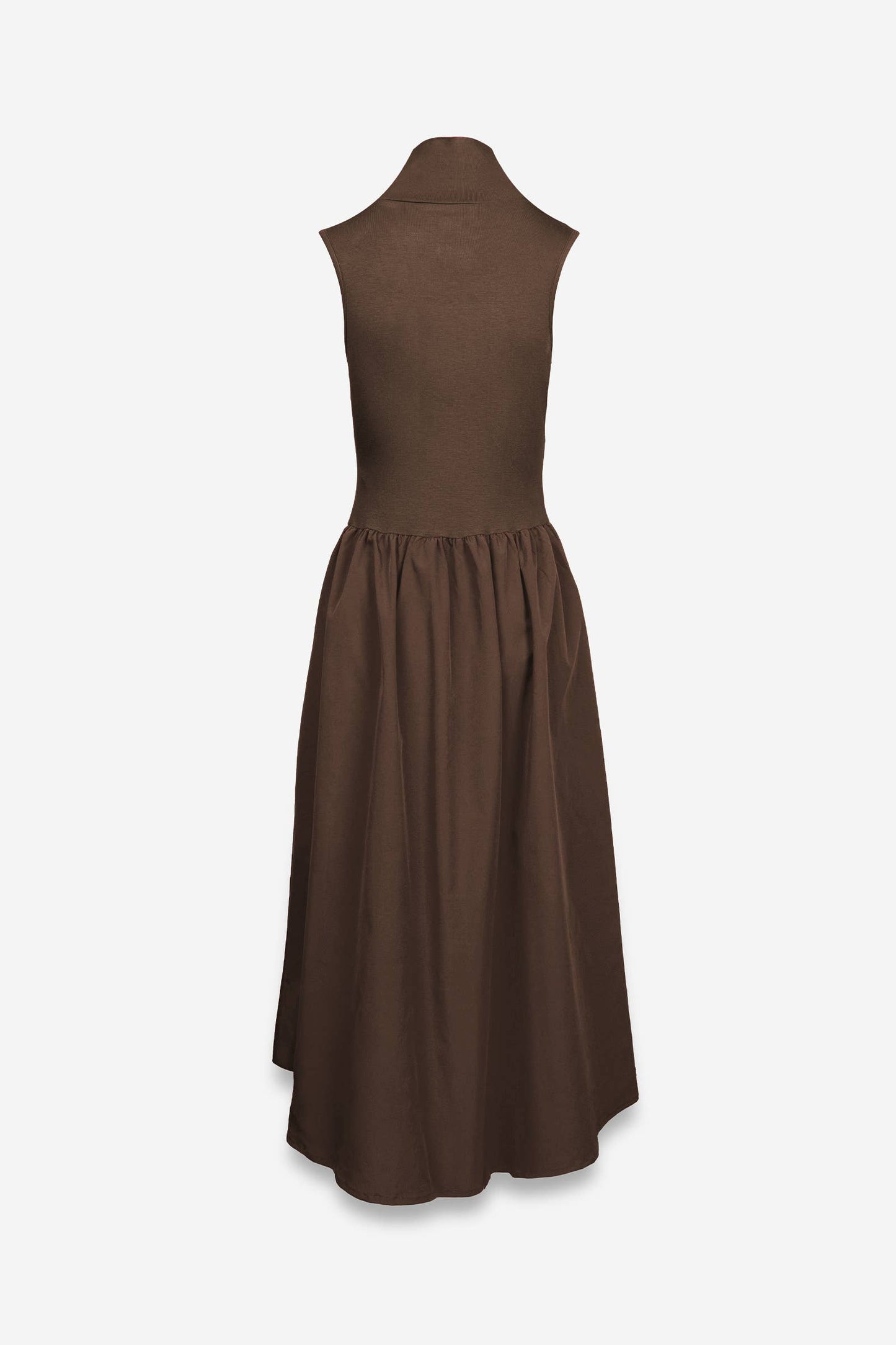 Sleeveless Mock Neck Midi Dress - ZEBRA