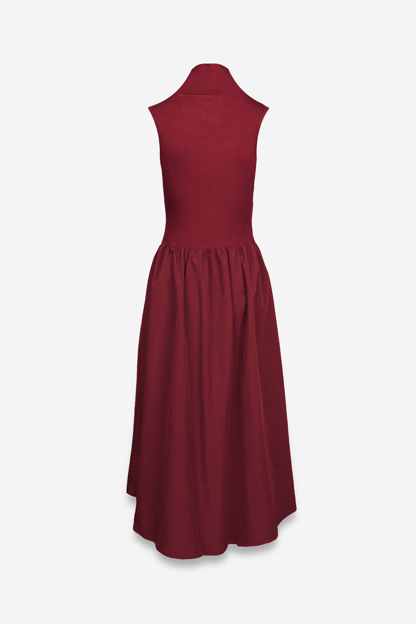 Sleeveless Mock Neck Midi Dress - ZEBRA