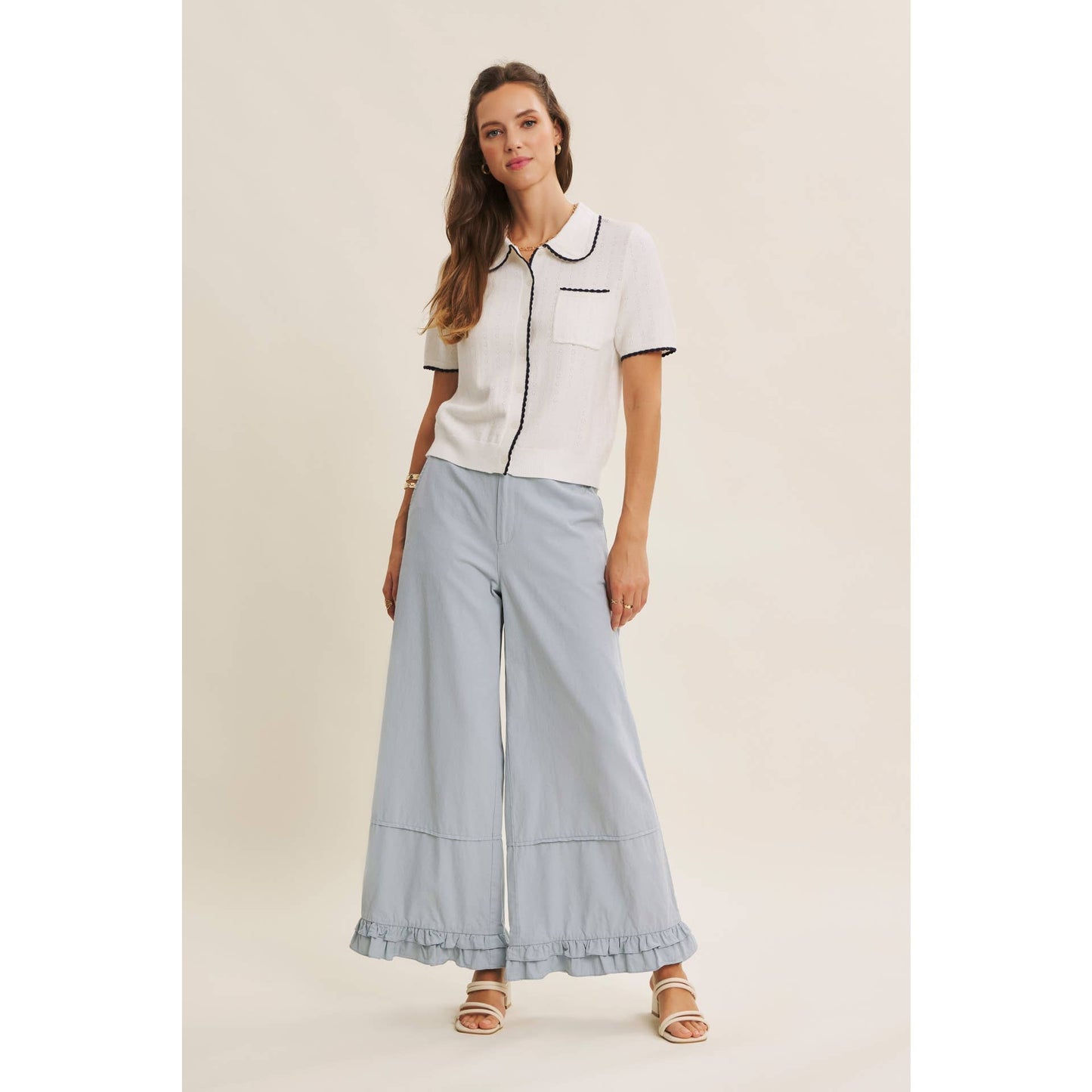 Dreamy Statement Wide-Leg with Ruffles