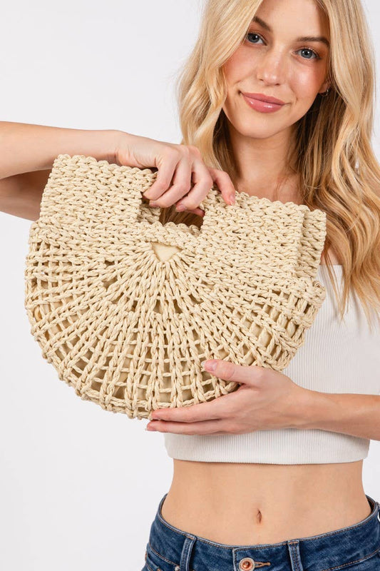 Solea Braided Semi Circle Tote Bag- Medium