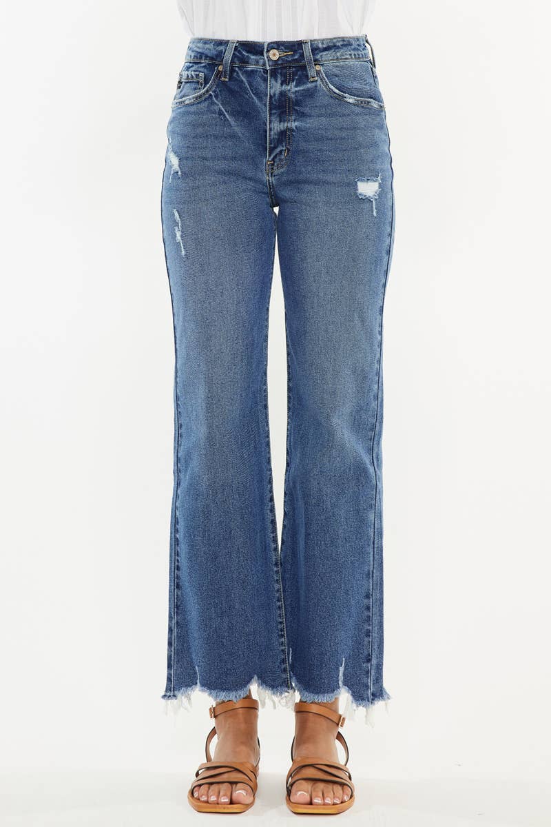LUNA HIGH RISE SLIM WIDE LEG JEANS