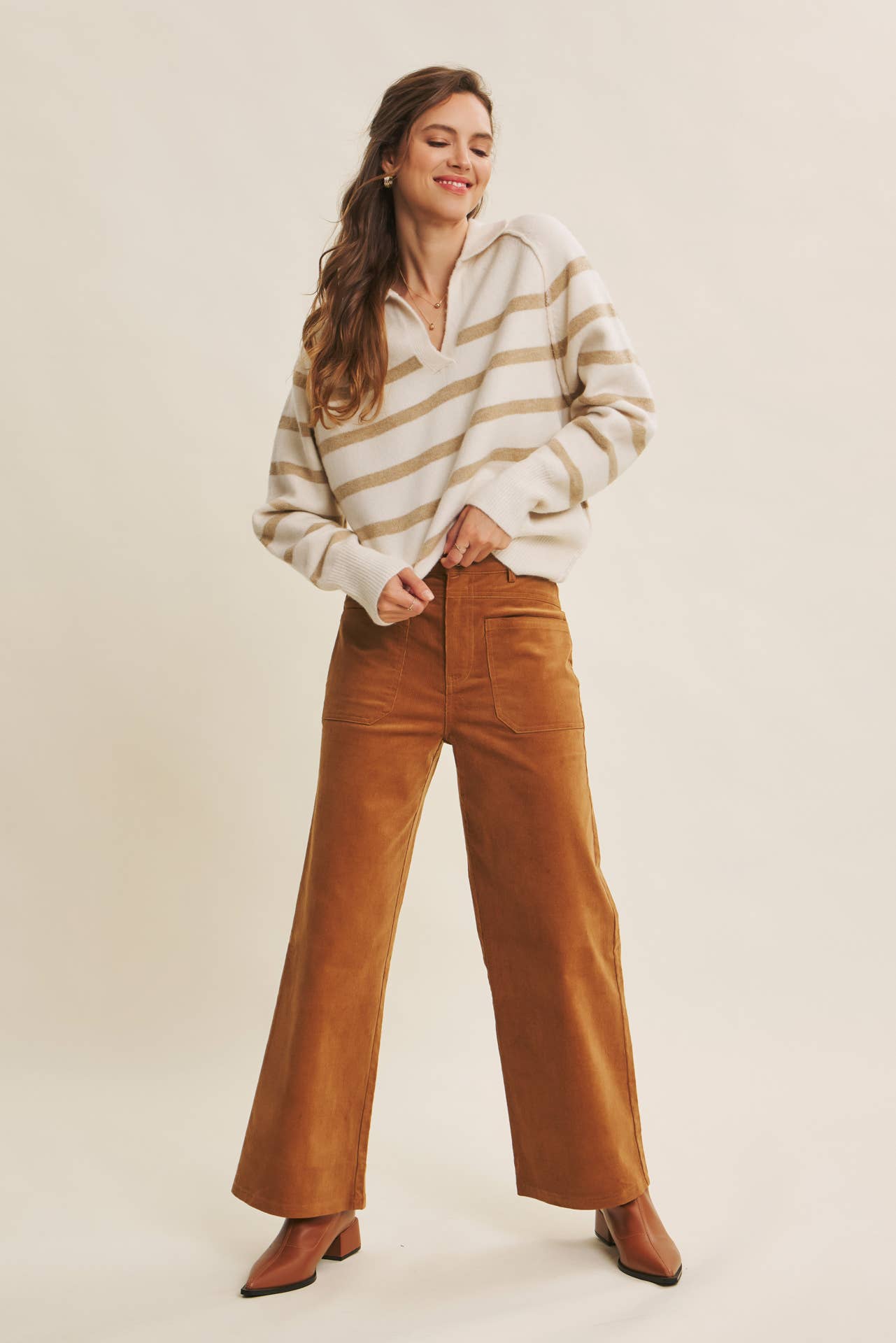 CORDUROY WIDE-LEG PANTS