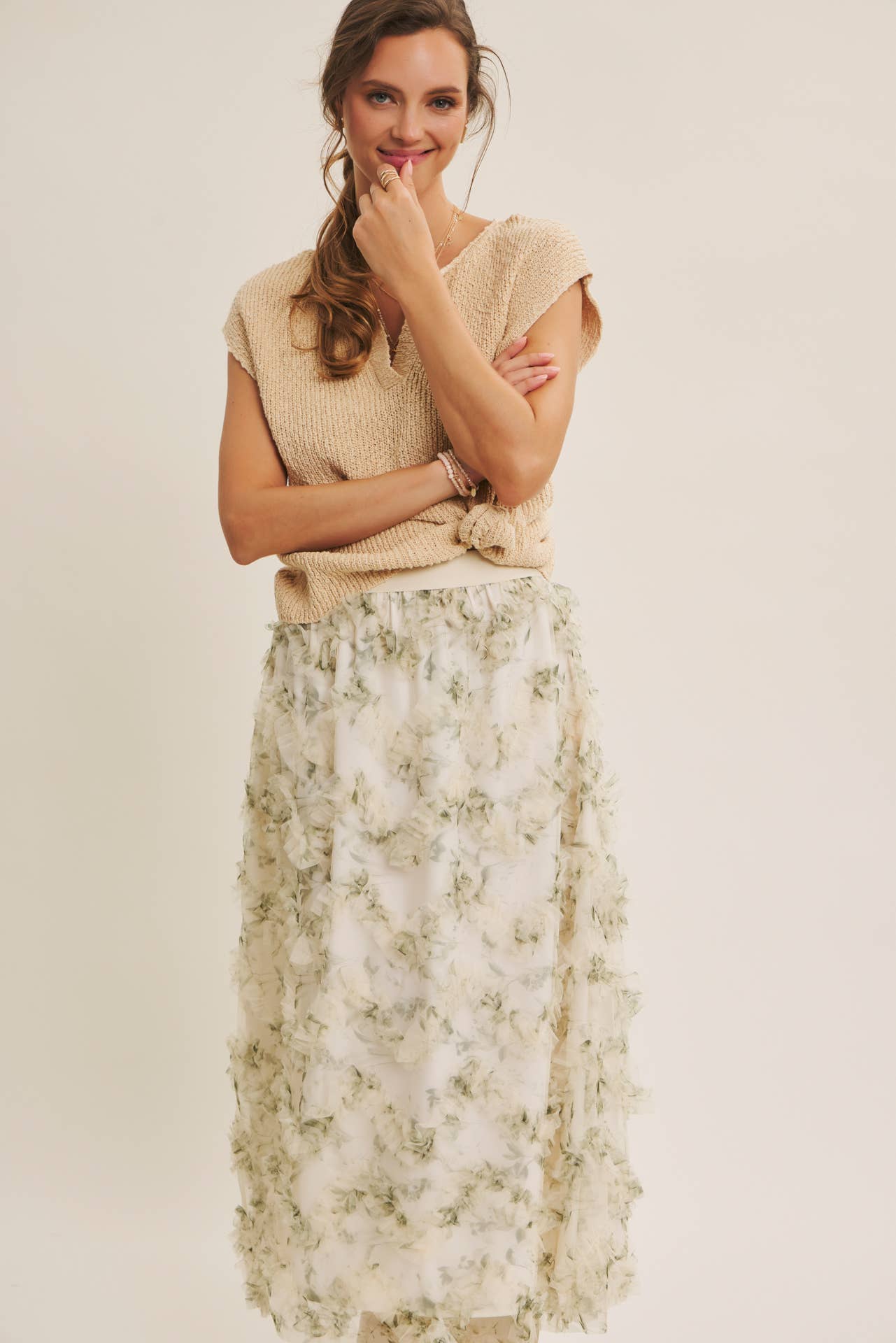 Melissa Sweater - Relaxed Fit Split Neck Knit Sweater Top