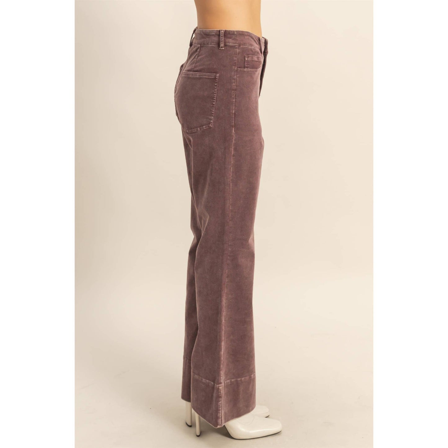 Mineral Washed Casual Flare Pants