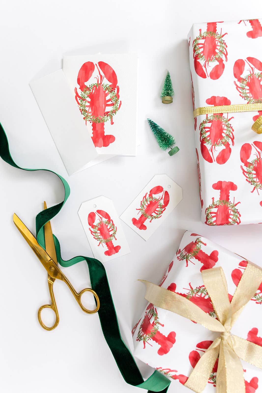 Gert & Co - Holiday Lobster Gift Wrap | Coastal Christmas Lobster Wrap