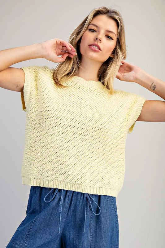 Tonia Cap Sleeve Knit Top