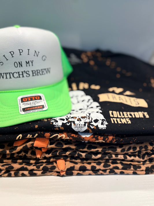 Sipping On My Witch's Brew Neon Green Trucker
