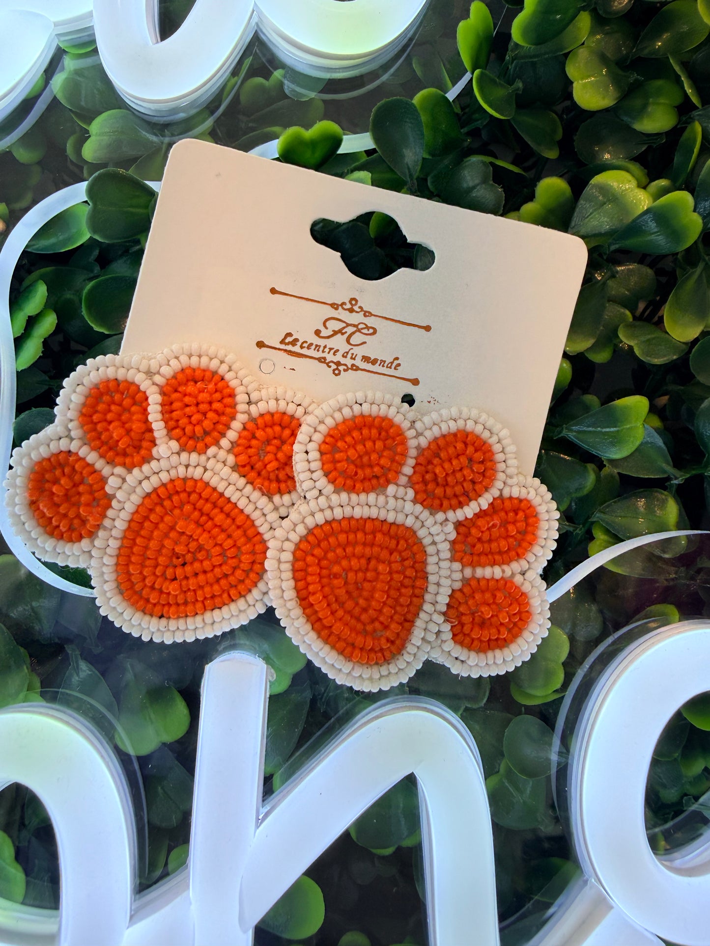 Beaded Paw Earring