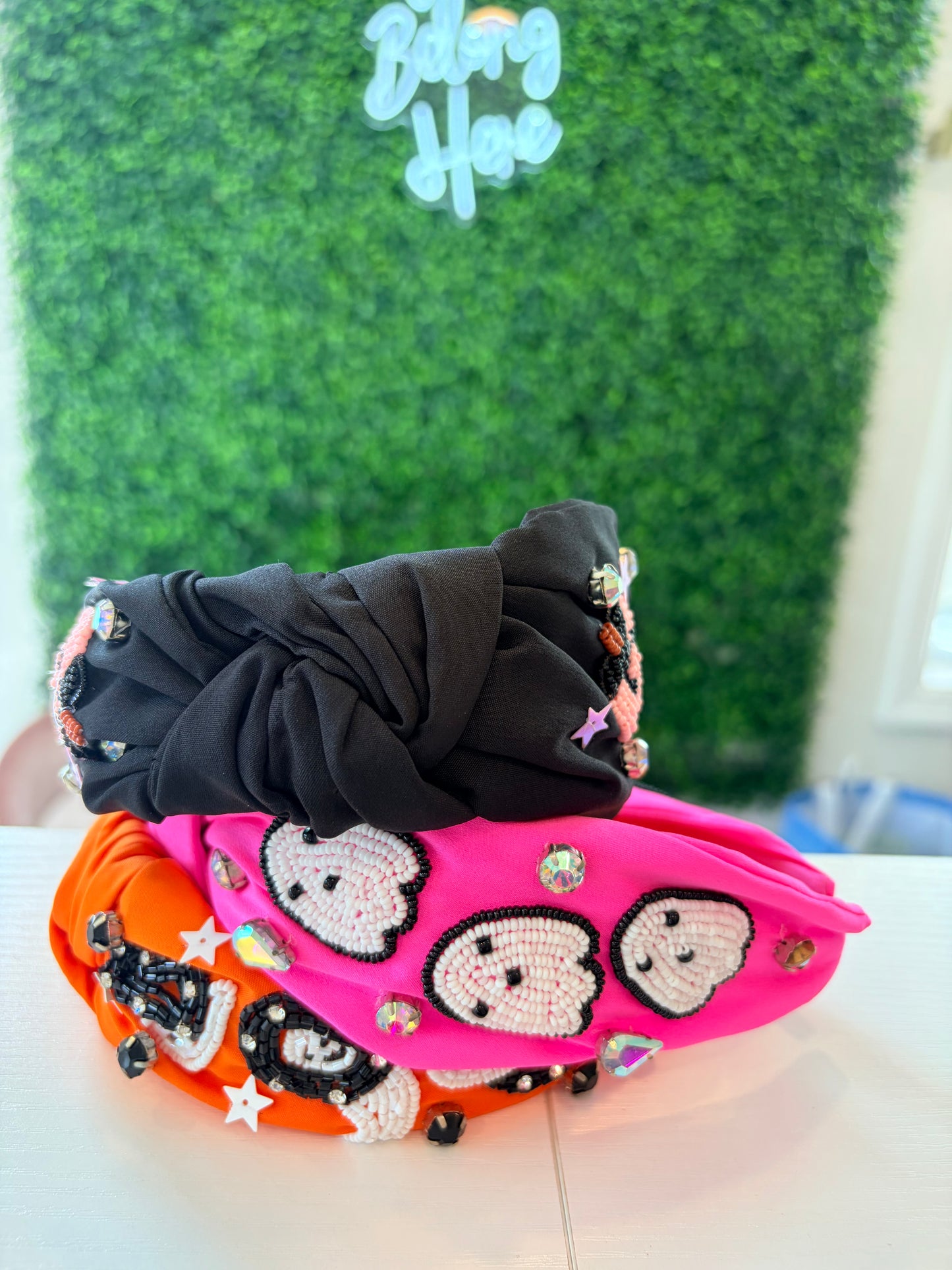 Black Beaded Pumpkin Headband