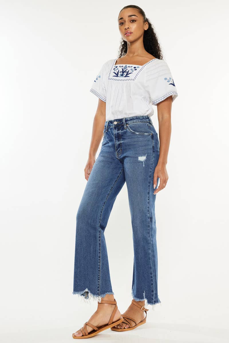 LUNA HIGH RISE SLIM WIDE LEG JEANS