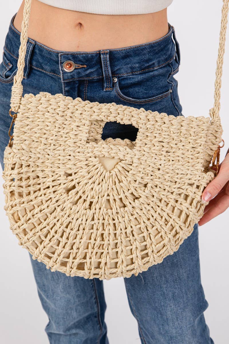 Solea Braided Semi Circle Tote Bag- Medium