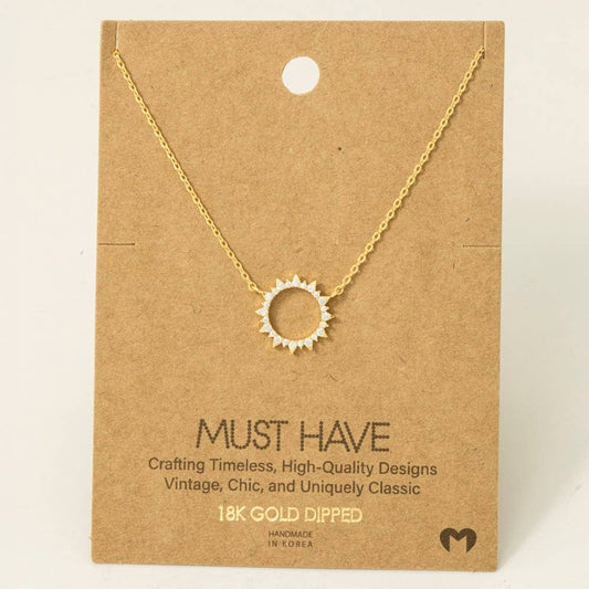 Circle Sun Pendant Necklace