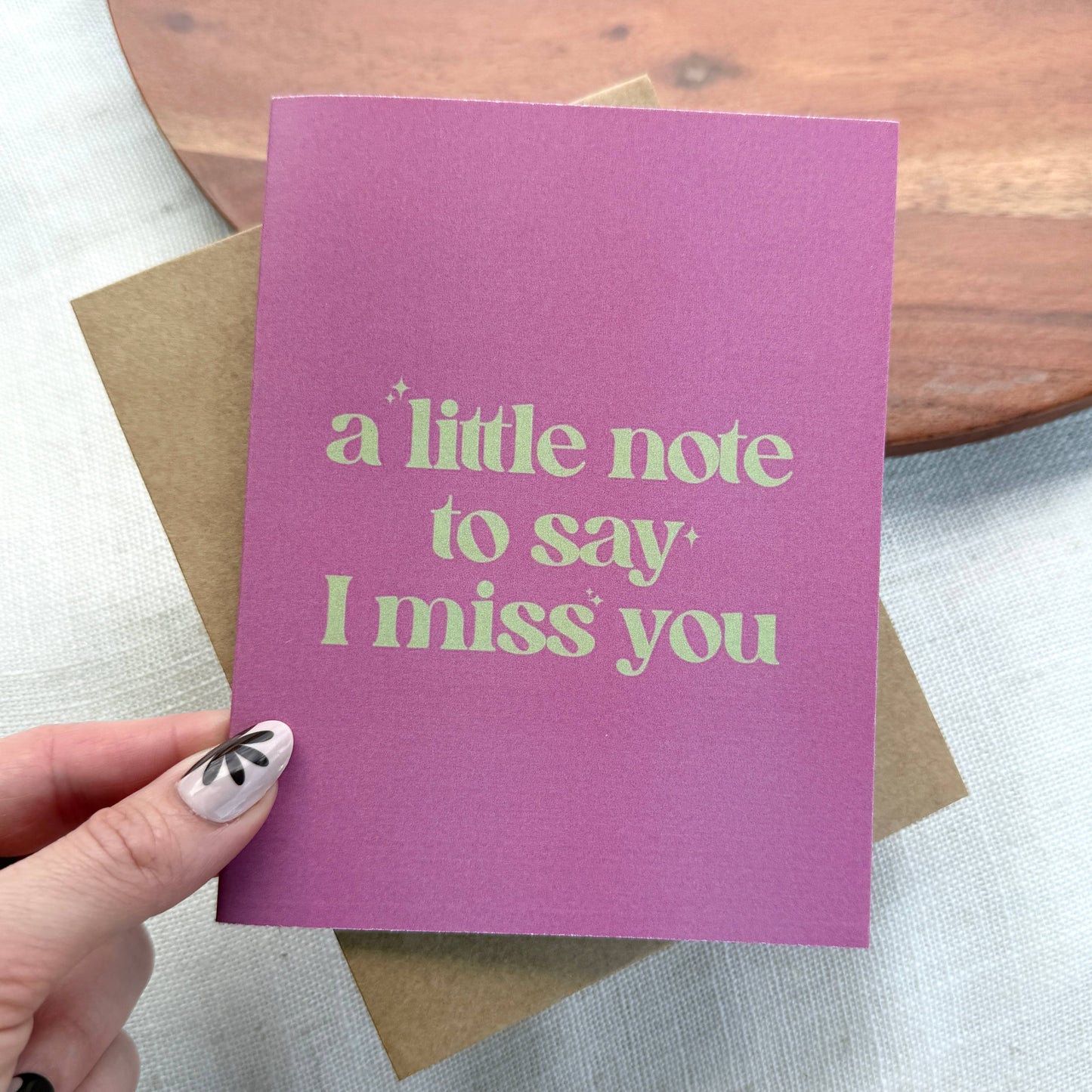 "A little note to say I miss you" Greeting Card