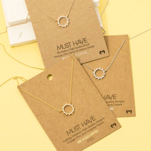 Circle Sun Pendant Necklace