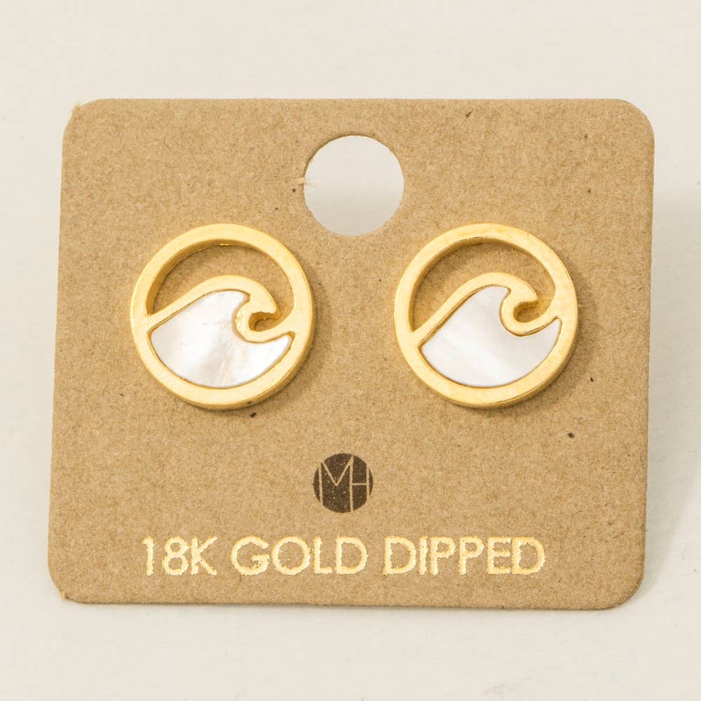 Circle Wave Stud Earrings