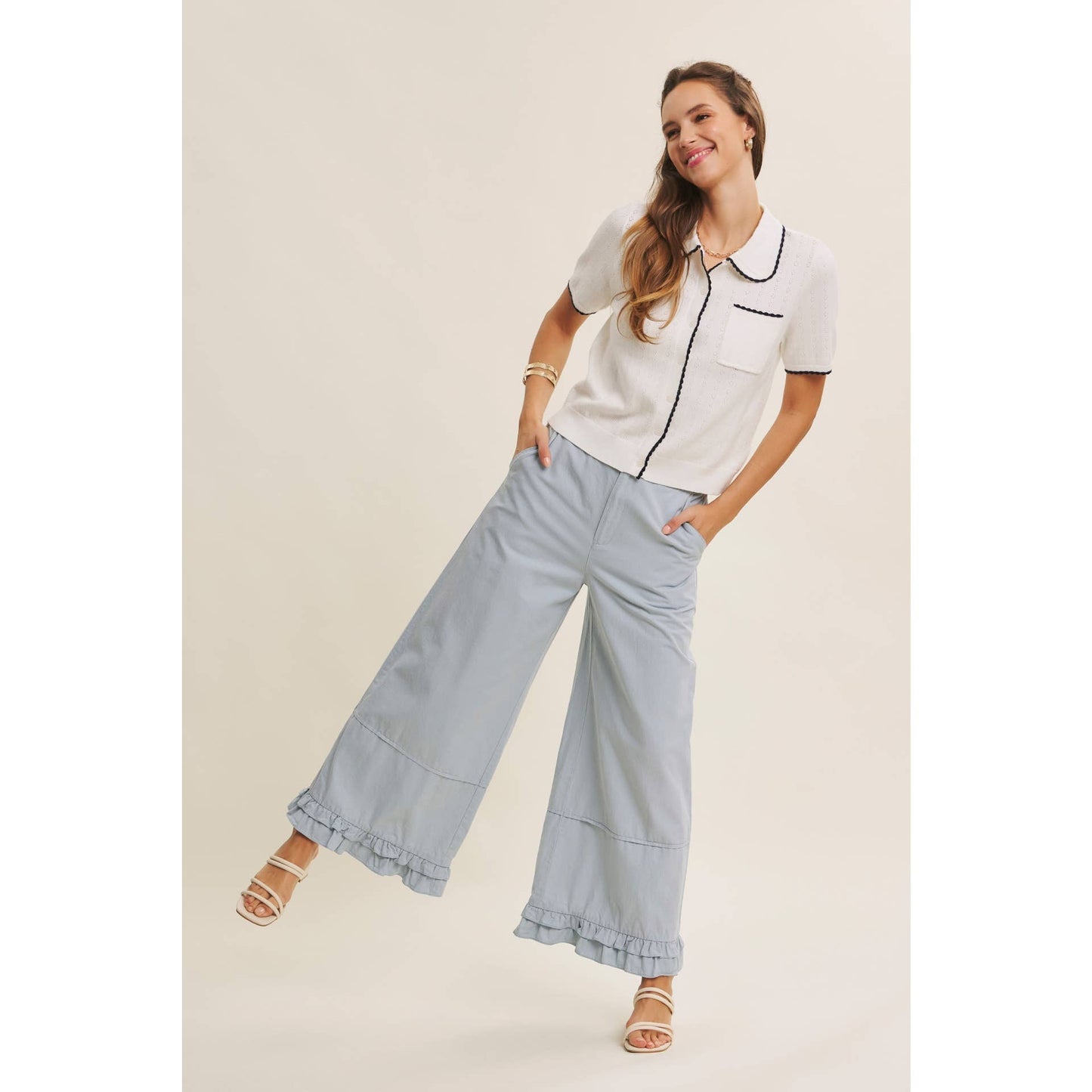 Dreamy Statement Wide-Leg with Ruffles