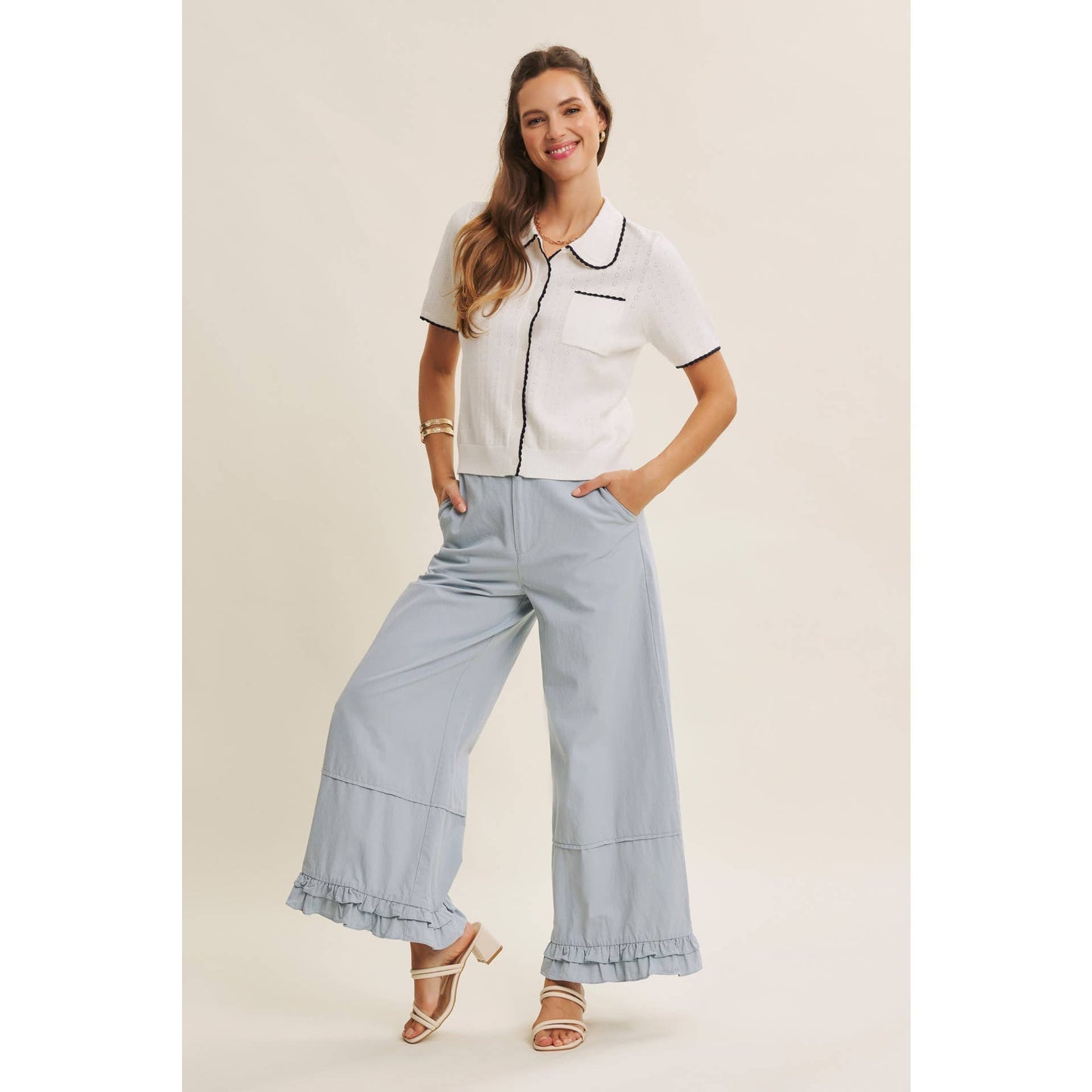 Dreamy Statement Wide-Leg with Ruffles