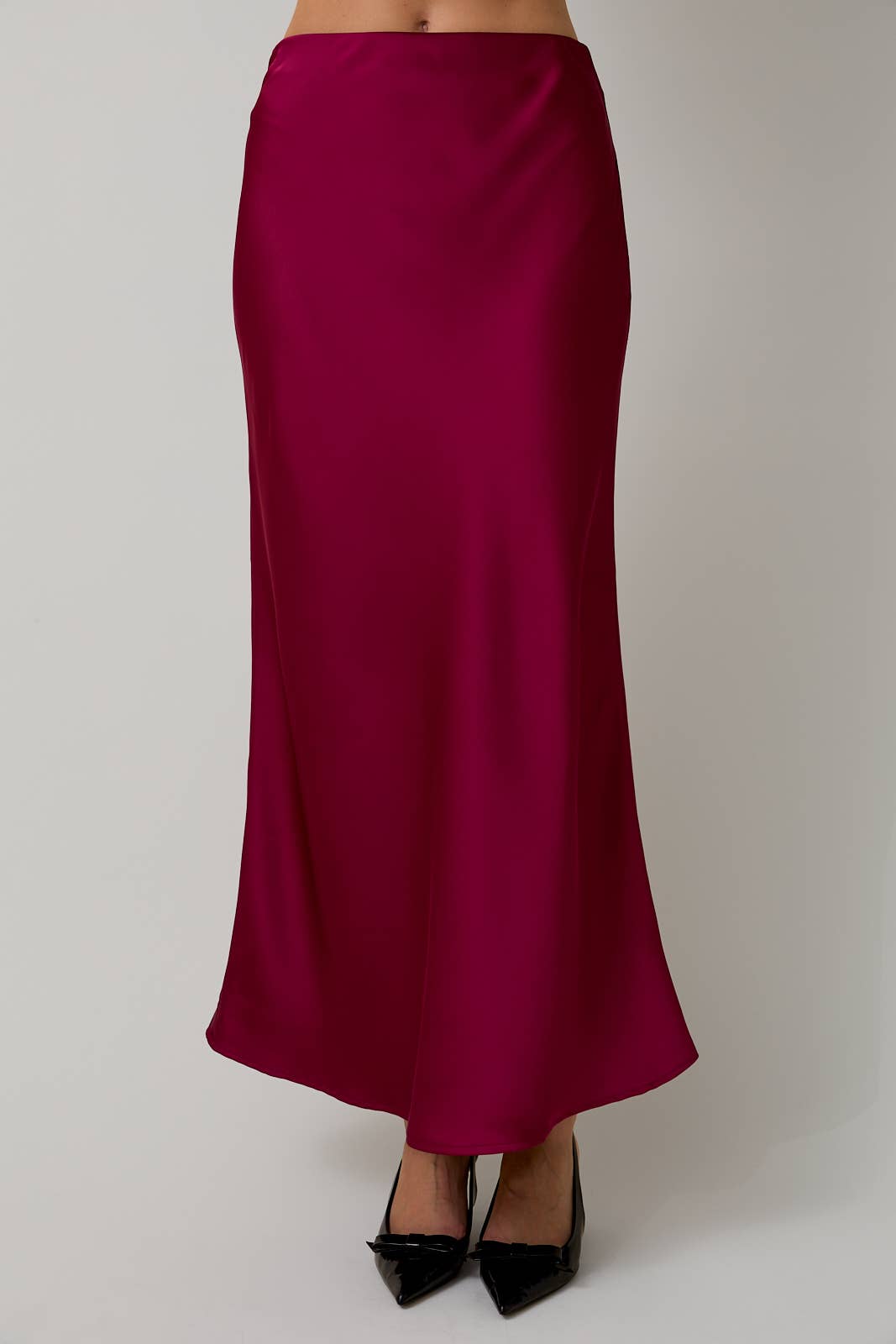 Bias Satin Midi Skirt by LE LIS
