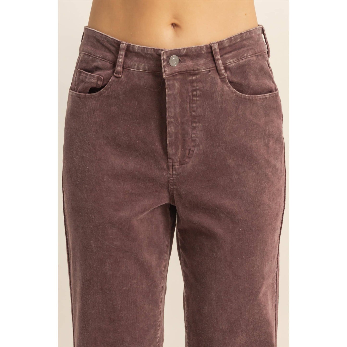 Mineral Washed Casual Flare Pants