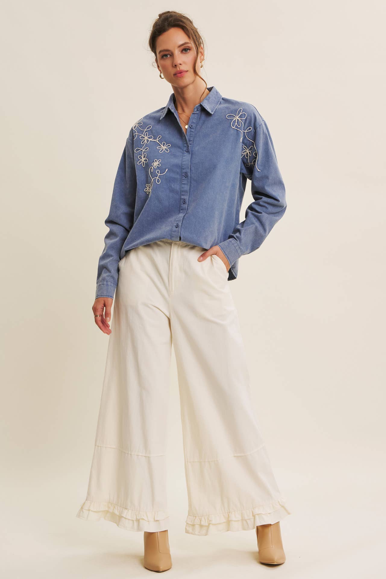Dreamy Statement Wide-Leg with Ruffles