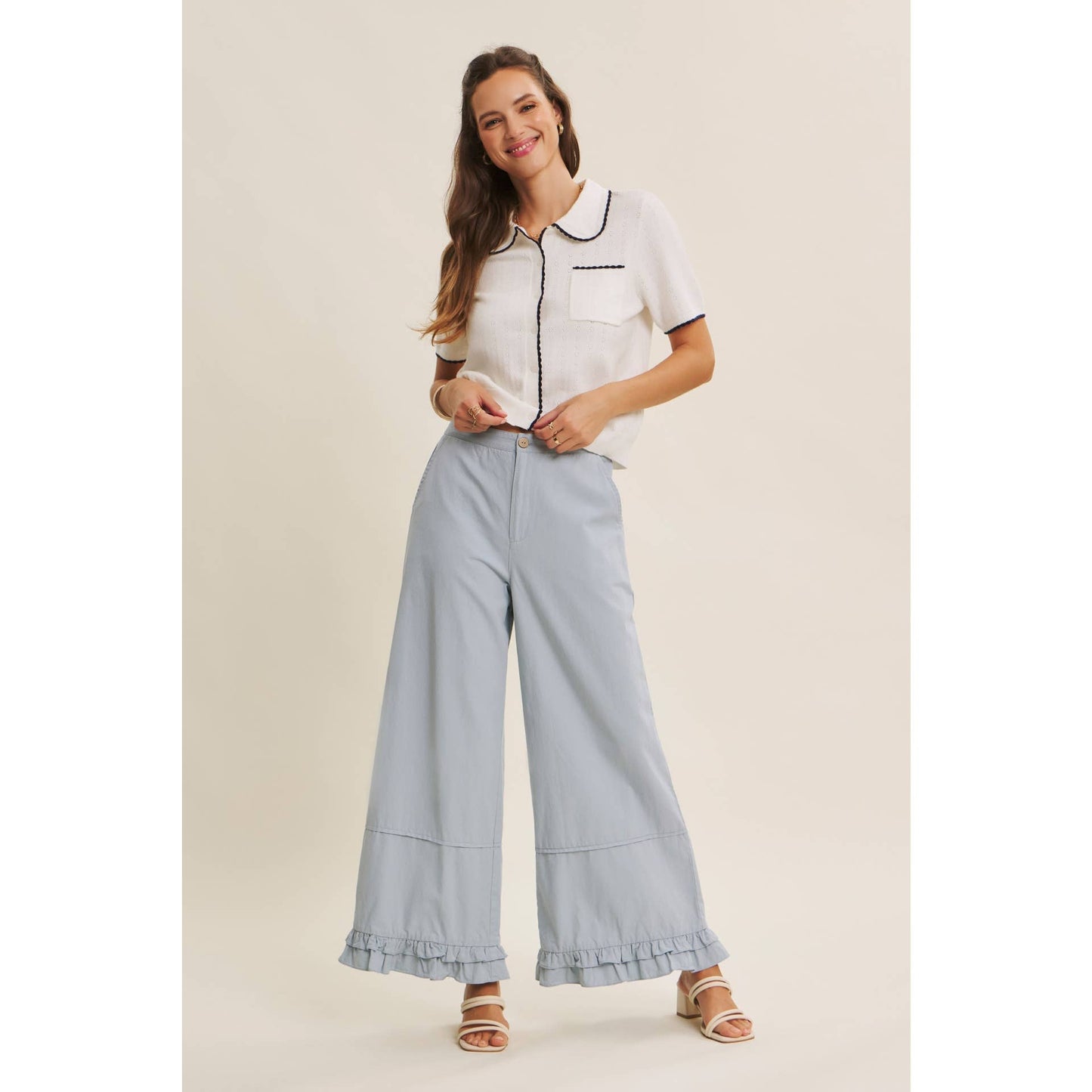 Dreamy Statement Wide-Leg with Ruffles