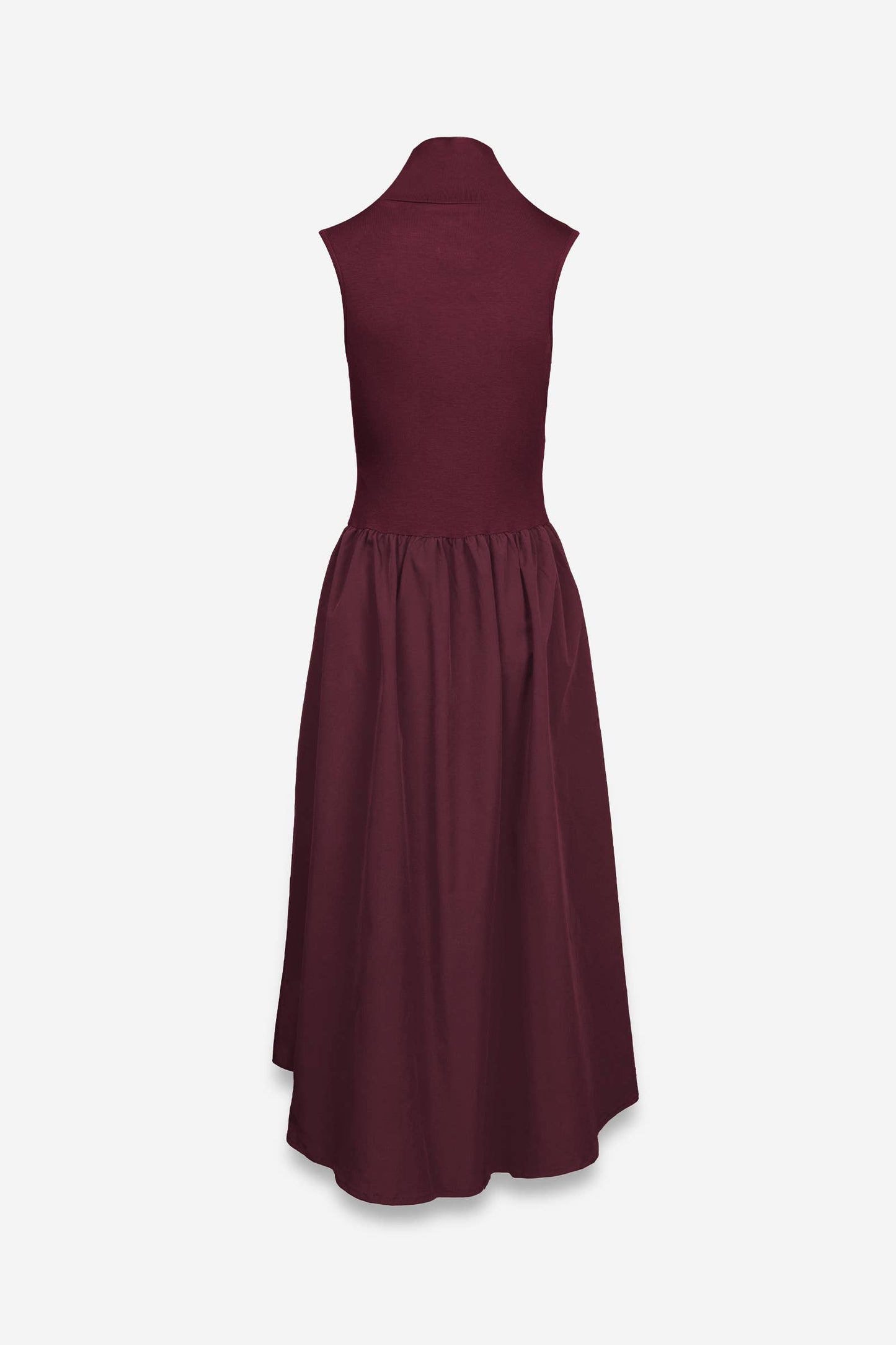 Sleeveless Mock Neck Midi Dress - ZEBRA