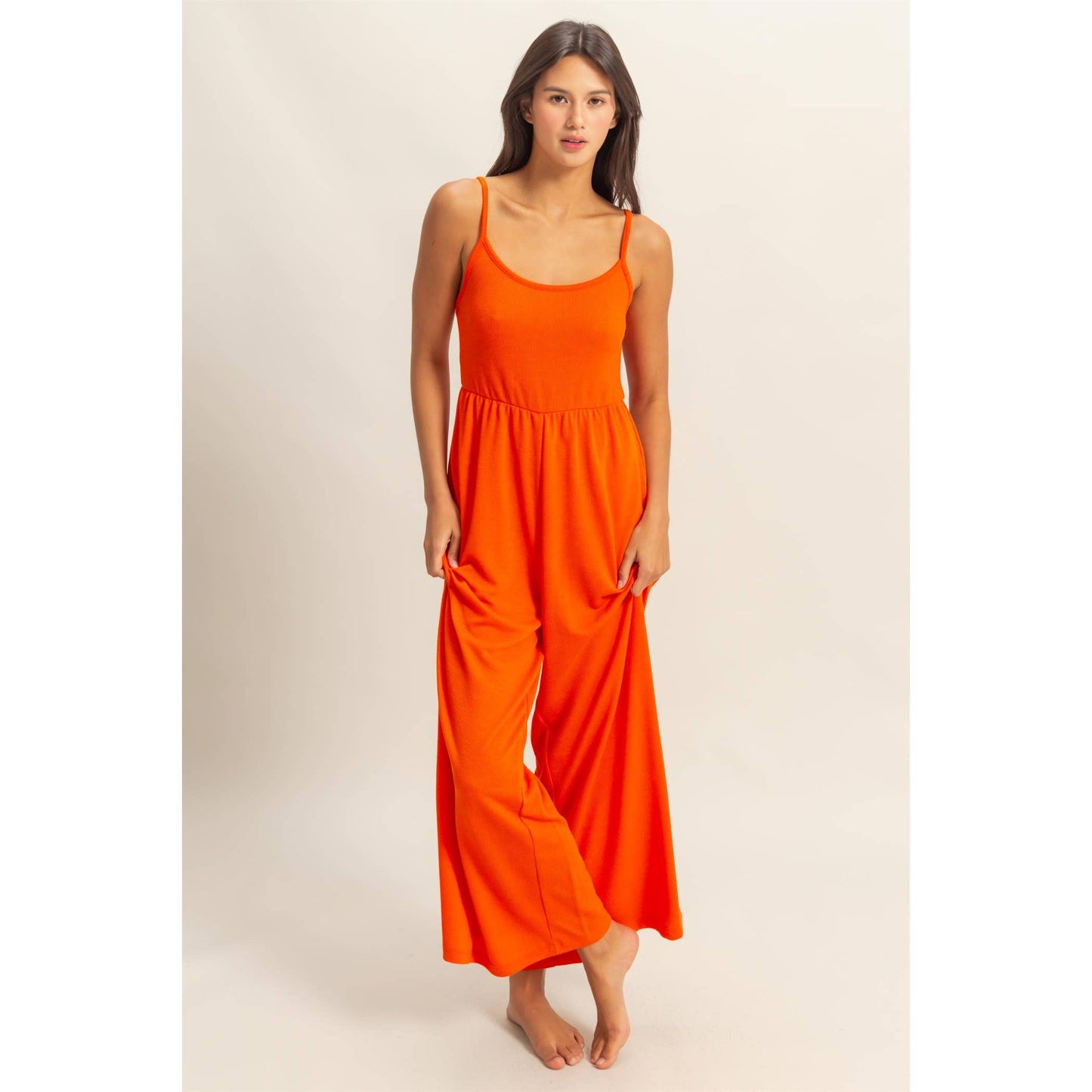 Scoop Neck Sleeveless Wide Leg Jumpsuit