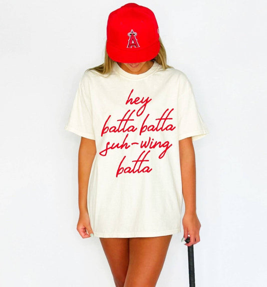 Poppy & Pine - Hey Batta Swing Batta Adult Tee