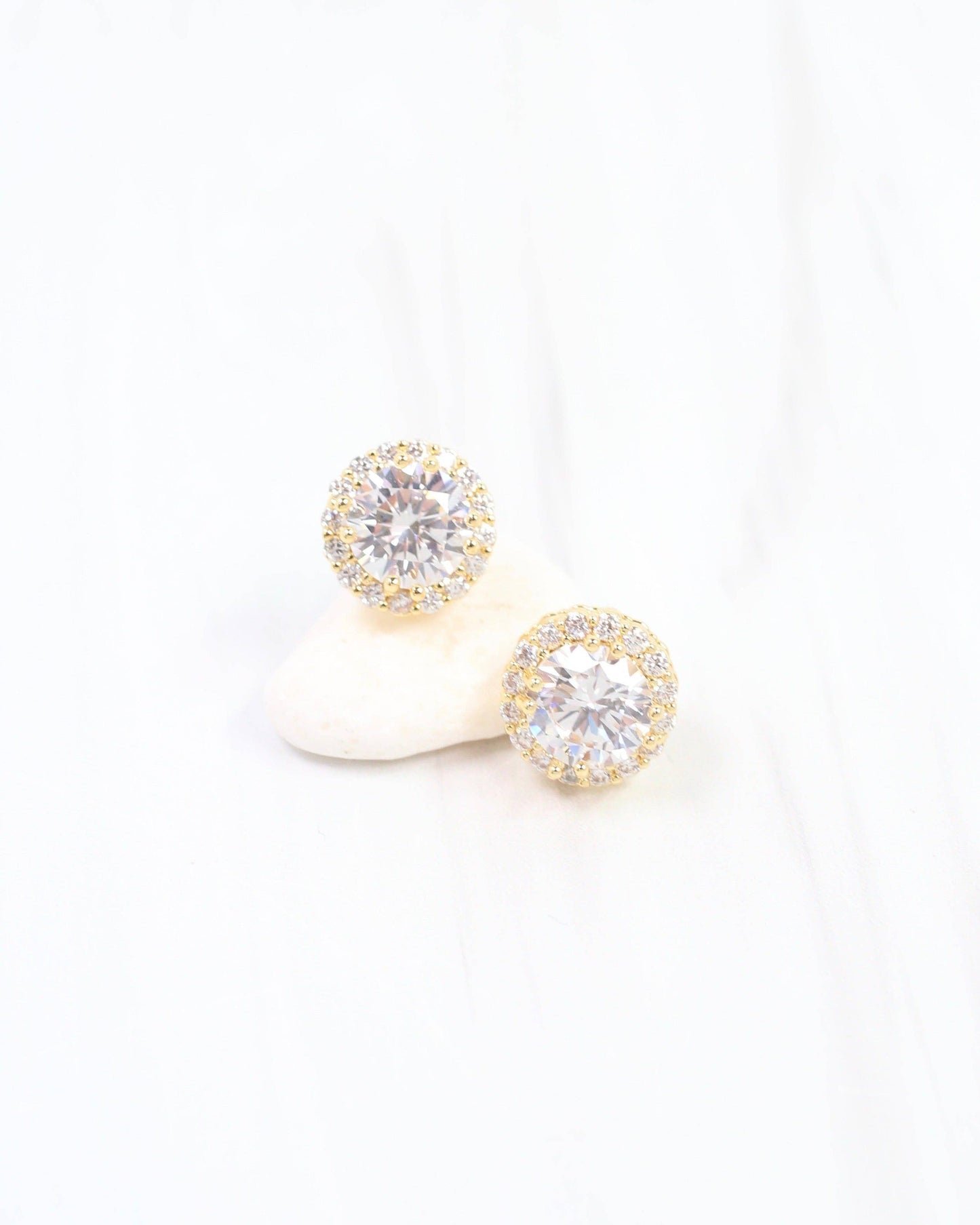 Winslow Embellished CZ Stud Earring Gold