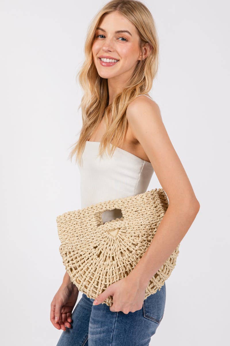 Solea Braided Semi Circle Tote Bag- Medium
