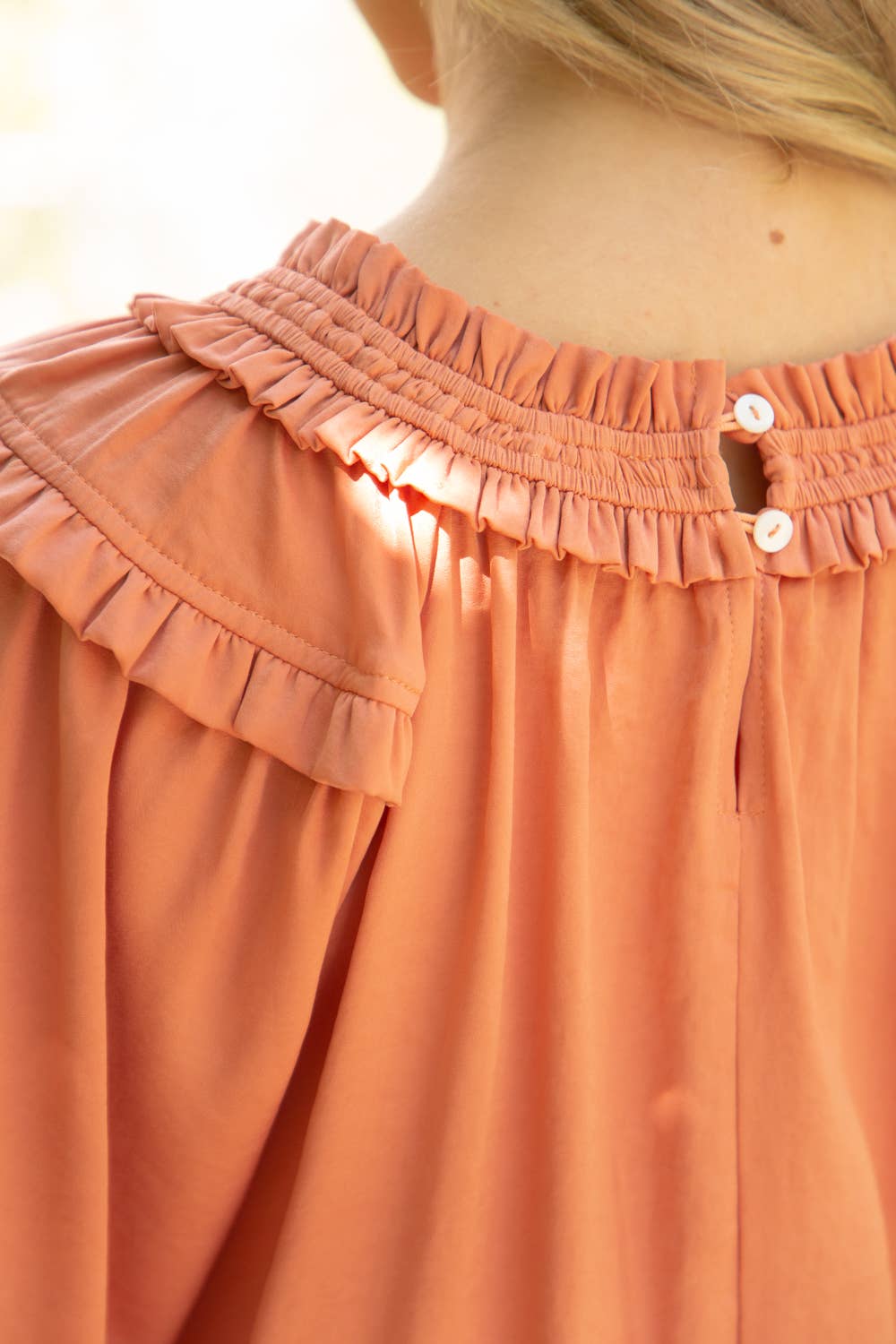 Double Ruffle Neck Midi Dress