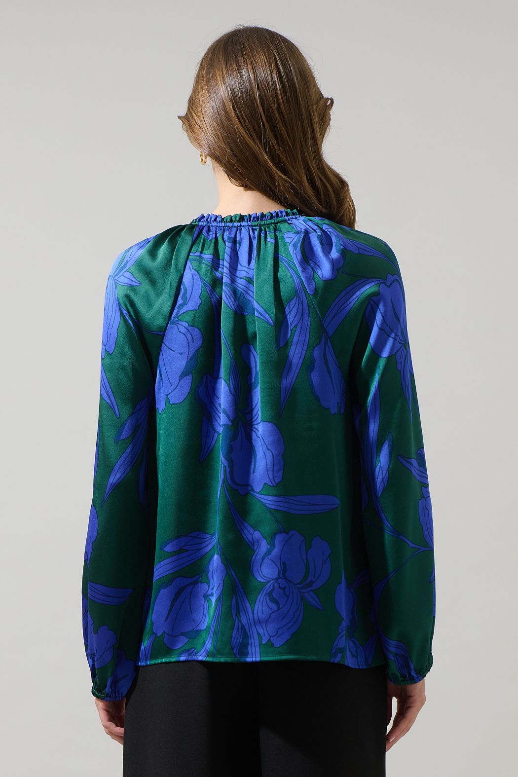 Busbee Floral Satin Blouse